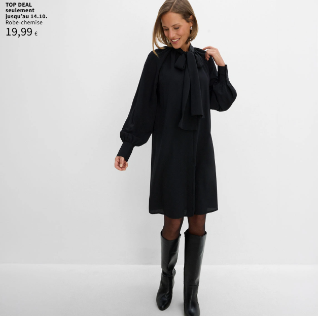 Robe-chemise à col lavallière