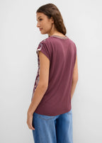 Women's Paisley Jersey Blouse in Burgundy Paisley, view 4