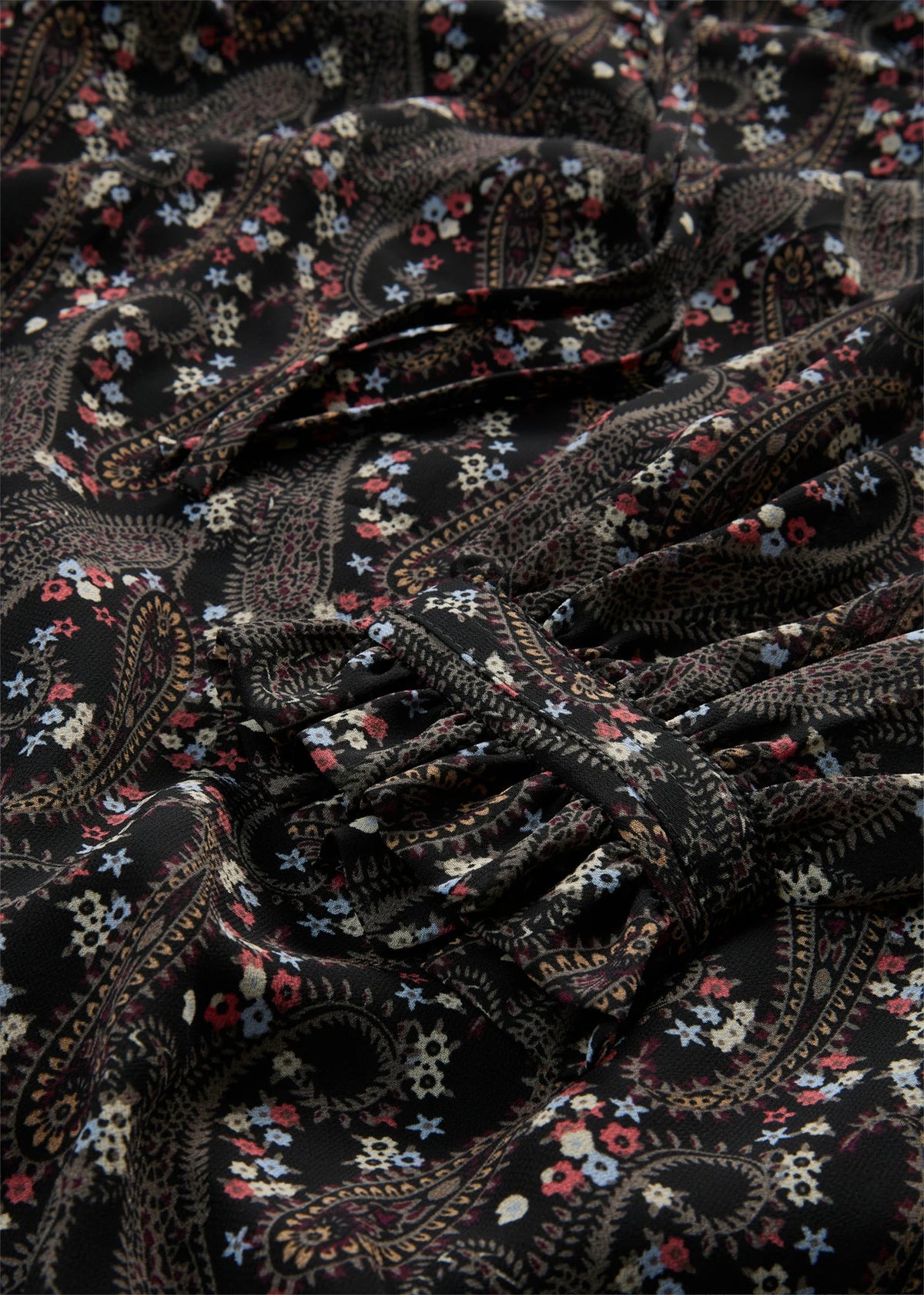 Women's Paisley Chiffon Blouse in Black Paisley, view 2