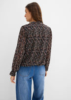 Women's Paisley Chiffon Blouse in Black Paisley, view 4