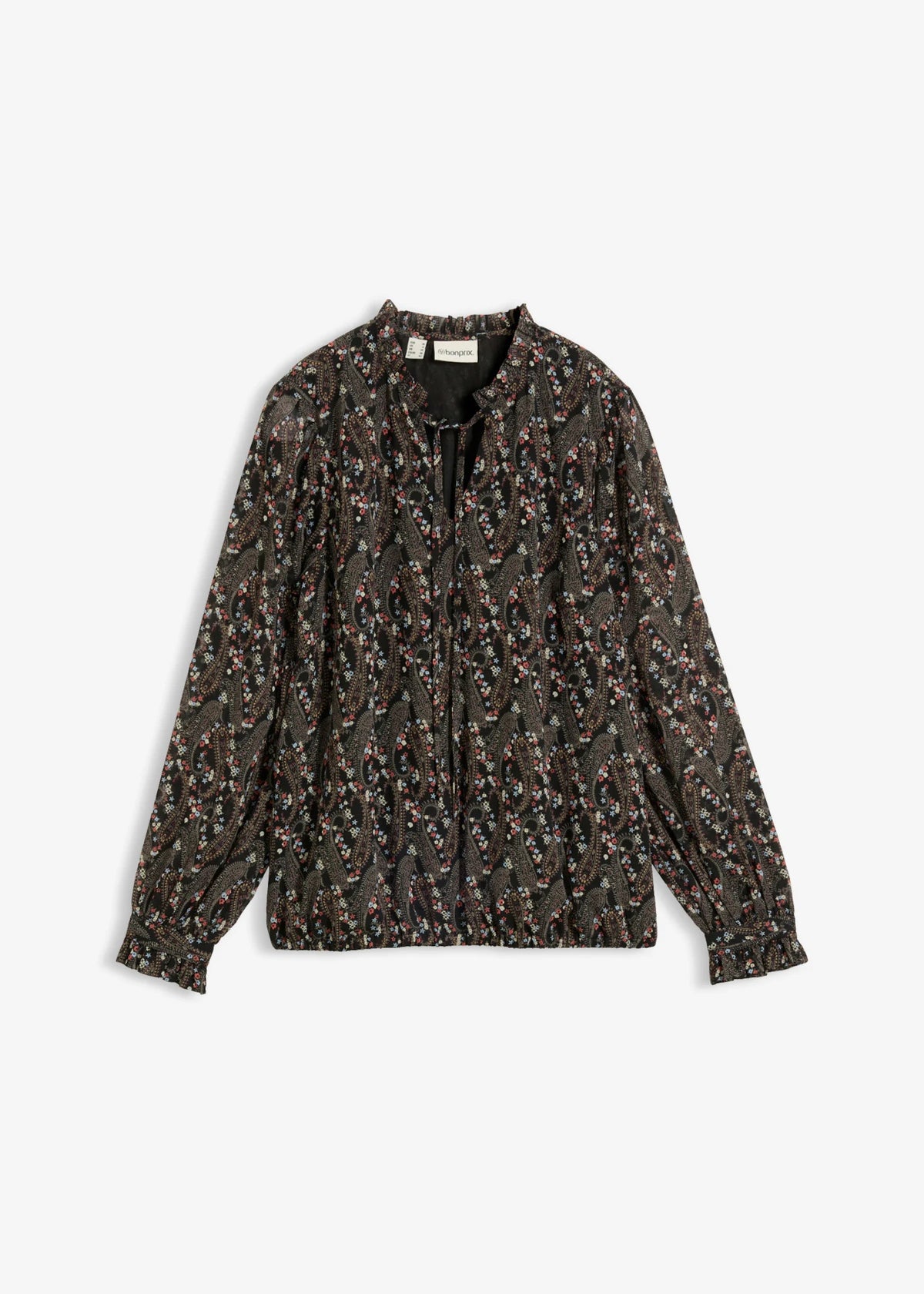 Women's Paisley Chiffon Blouse in Black Paisley, view 1