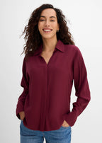 Women's Soft Viscose Blouse in Maple Red, view 2