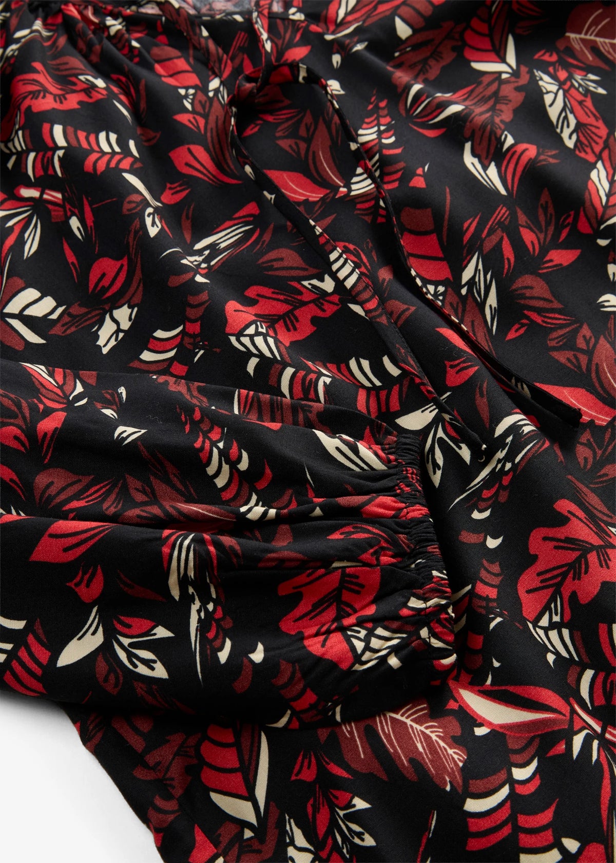 Women's Flowing Viscose Blouse in Brown, Black, Beige and Orange Print, view 2