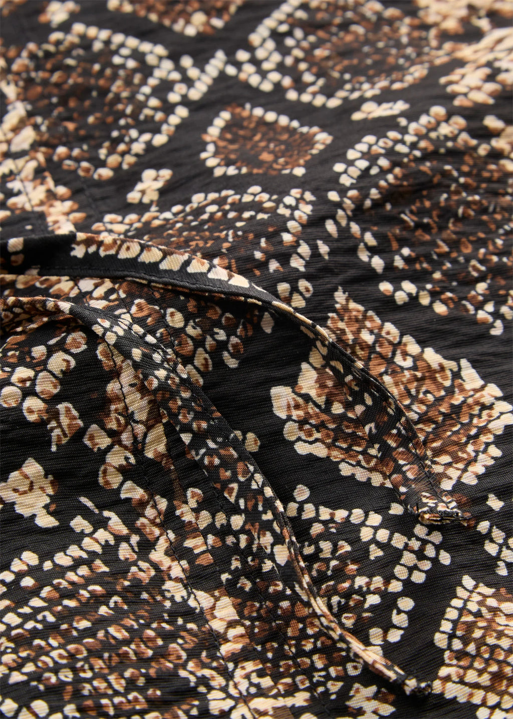 Women's Long Viscose Blend Blouse in Natural Brown Python Print, view 2