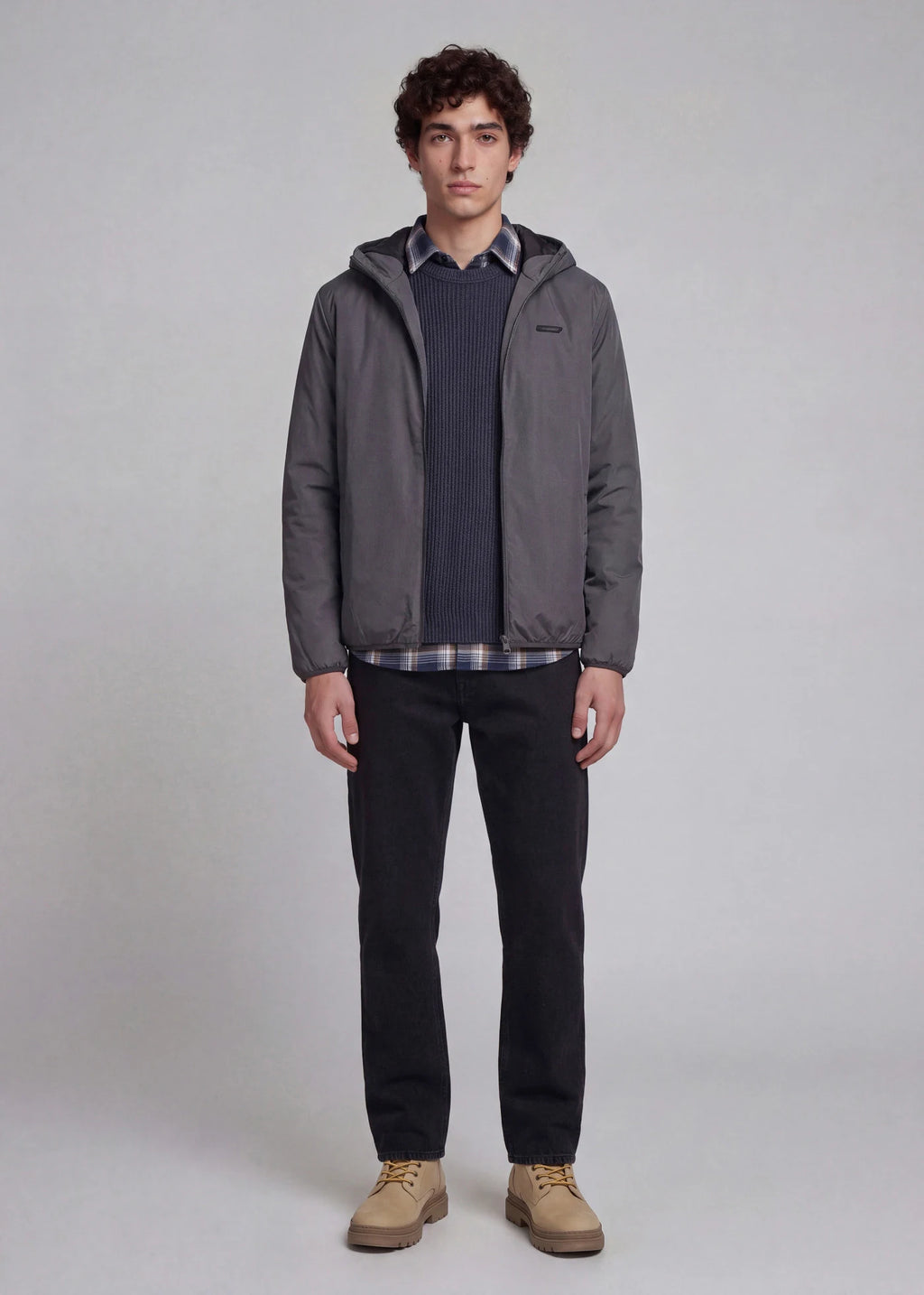 Men's JJ REBEL Winter Jacket in Asphalt, view 4