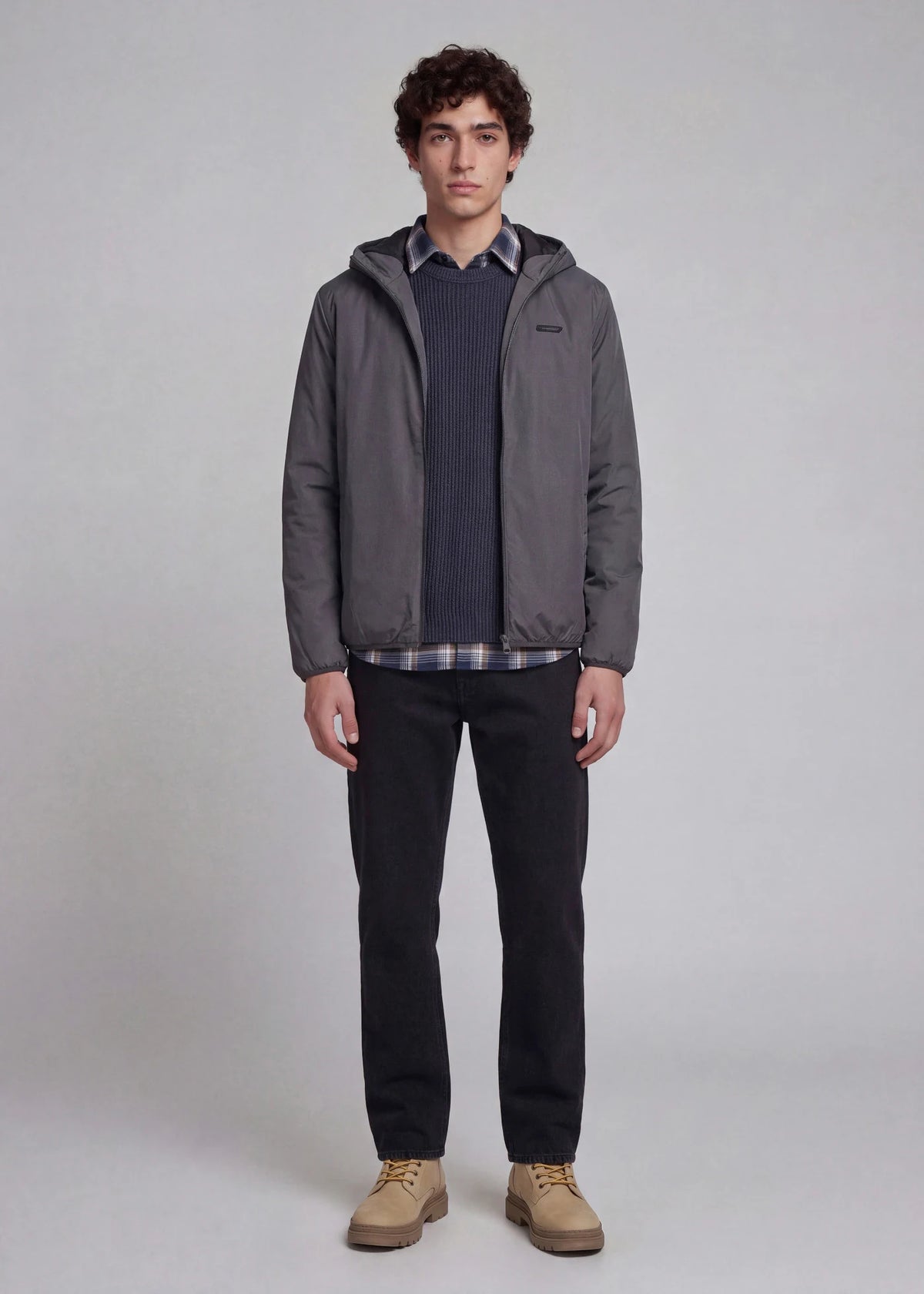 Men's JJ REBEL Winter Jacket in Asphalt, view 4