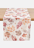 Decorative Table Runner in Brown, Dark Red and Cream, view 1