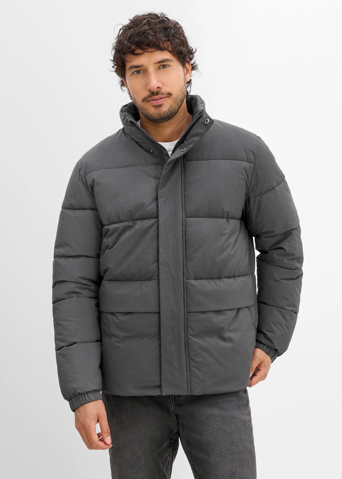 Men's Water-Repellent Puffer Jacket in Anthracite, view 3