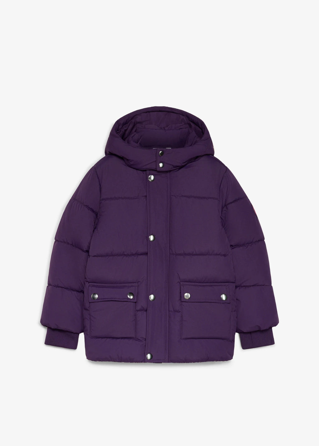 Girls' Lurchi Water-Repellent Puffer Jacket in Dark Purple, view 1