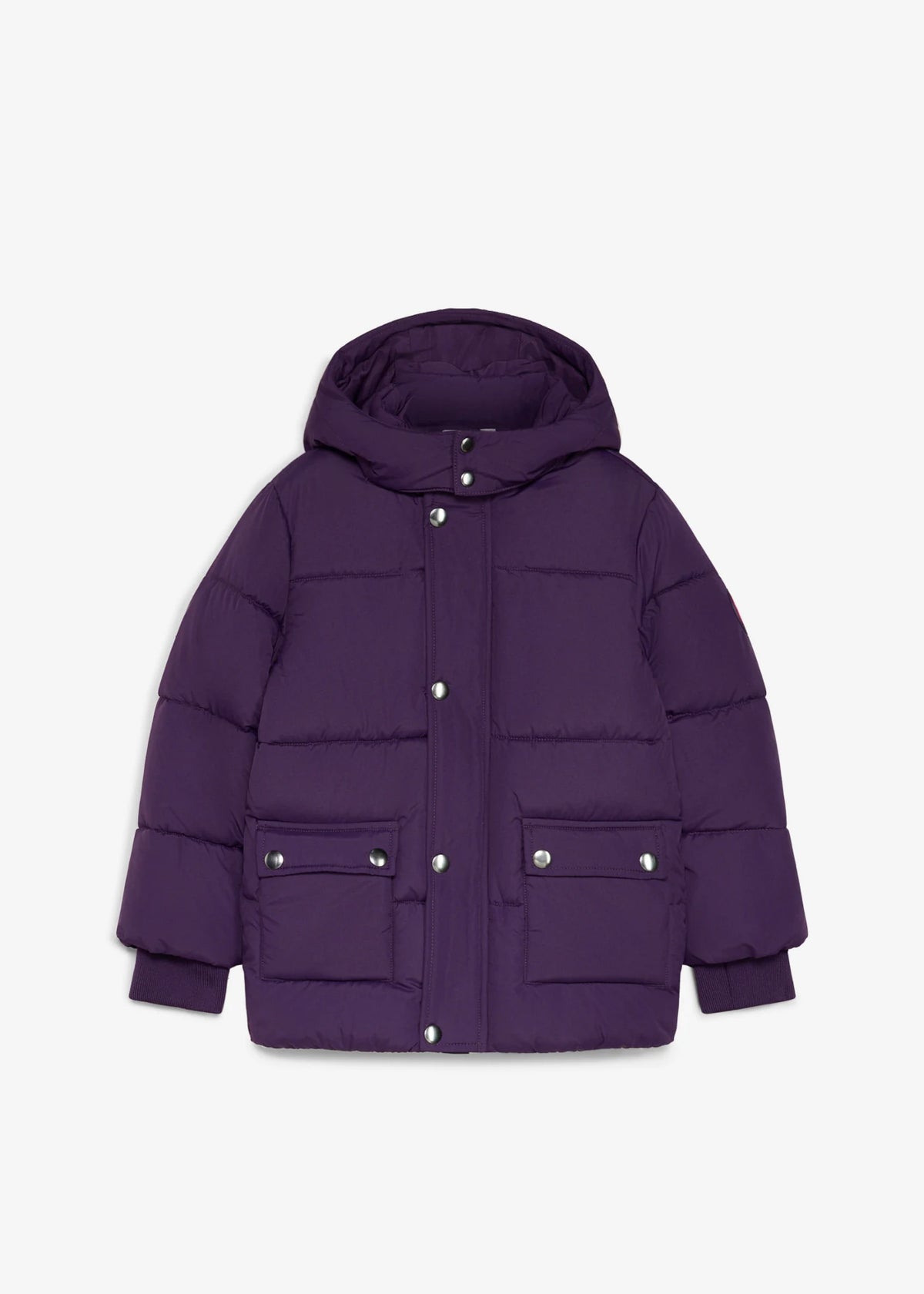 Girls' Lurchi Water-Repellent Puffer Jacket in Dark Purple, view 1