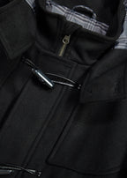 Men's Warm Winter Duffle Coat in Black, view 2