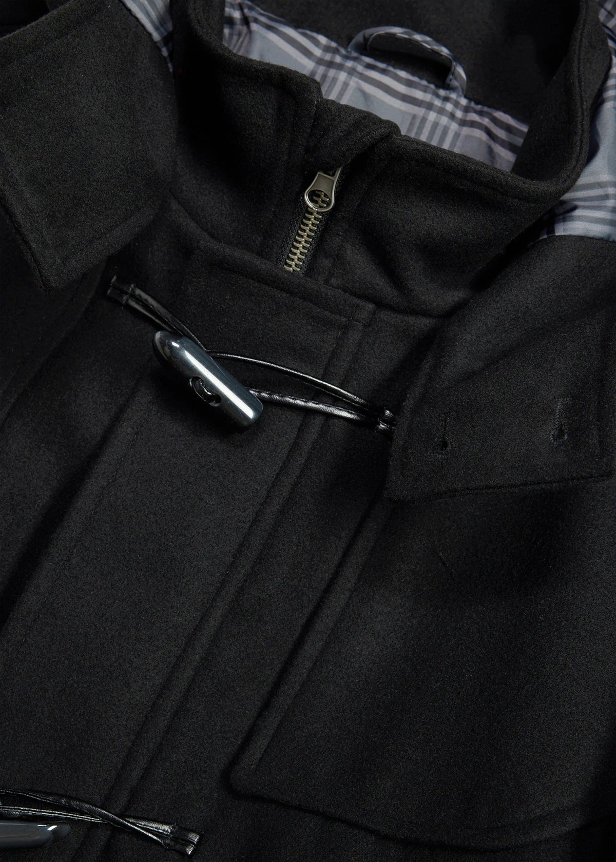 Men's Warm Winter Duffle Coat in Black, view 2