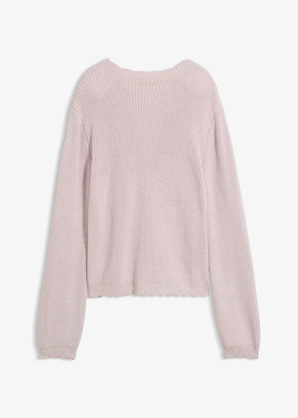 Girls' Chunky Cotton Blend Cardigan in Heather Smoky Mauve, view 2