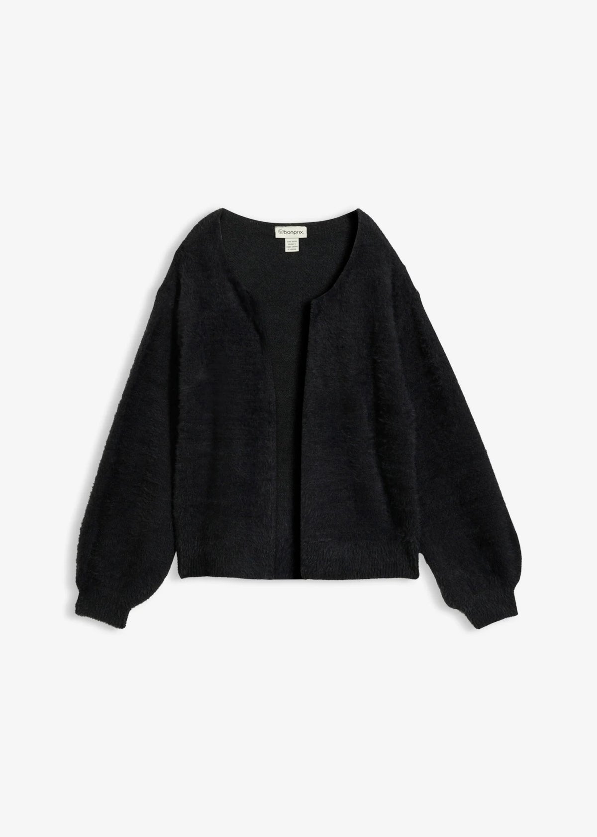 Women's Chunky Knit Cardigan in Black, view 1