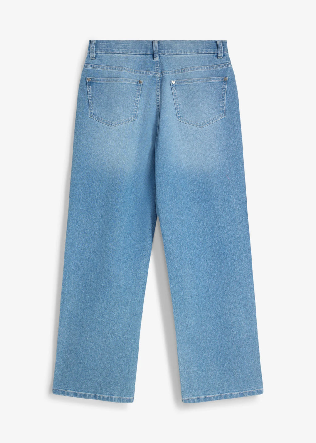 Girls' Mid Rise Wide Leg Jeans in Blue Denim, view 2