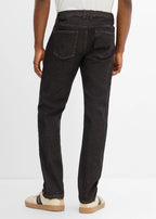 Men's Regular Fit Straight Jeans with Elastic Waist in Vintage Black, view 4