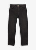 Men's Regular Fit Straight Jeans with Elastic Waist in Vintage Black, view 1