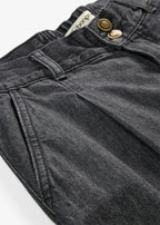 Women's Cropped Wide Leg Jeans in Black Denim, view 2