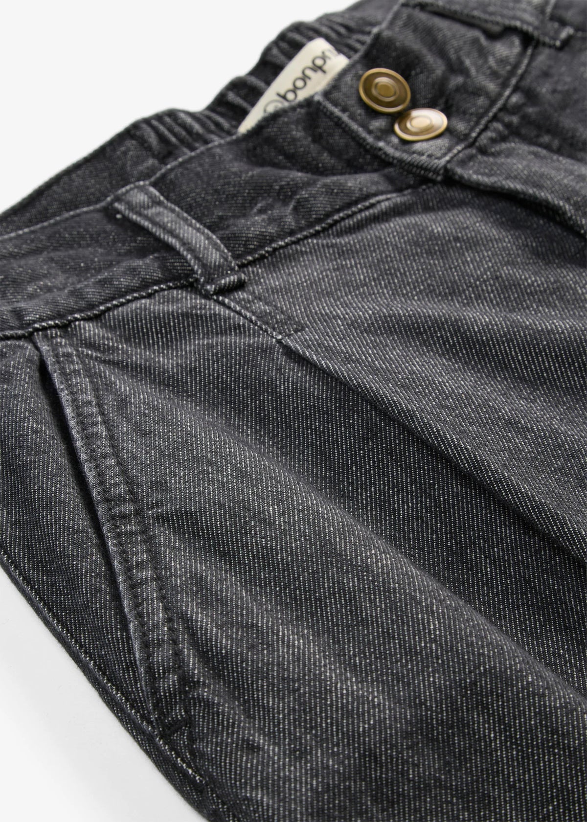 Women's Cropped Wide Leg Jeans in Black Denim, view 2