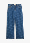 Women's Mid Rise Wide Leg Jeans in Blue Denim, view 1