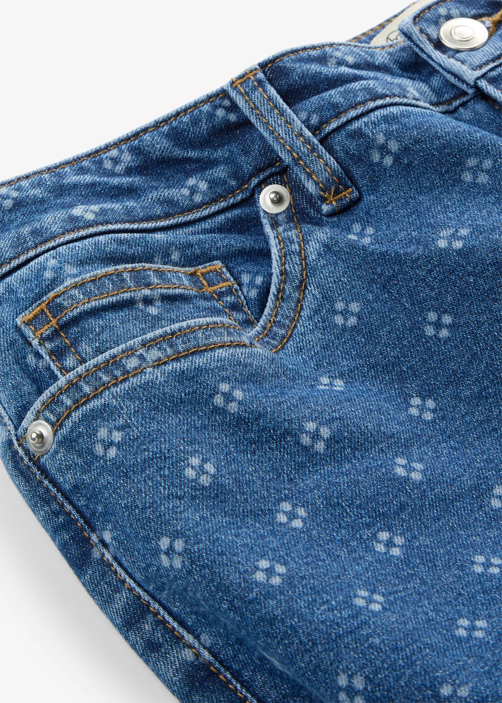 Women's Mid Rise Wide Leg Jeans in Blue Denim, view 2