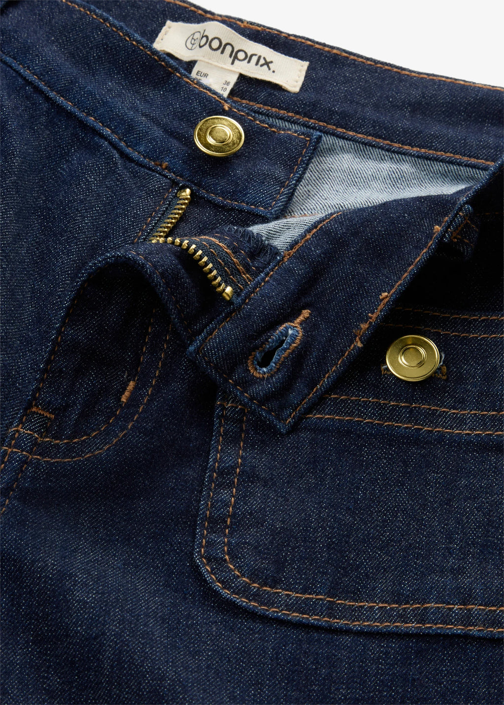 Women's Wide Leg Jeans in Deep Blue Raw Denim, view 2