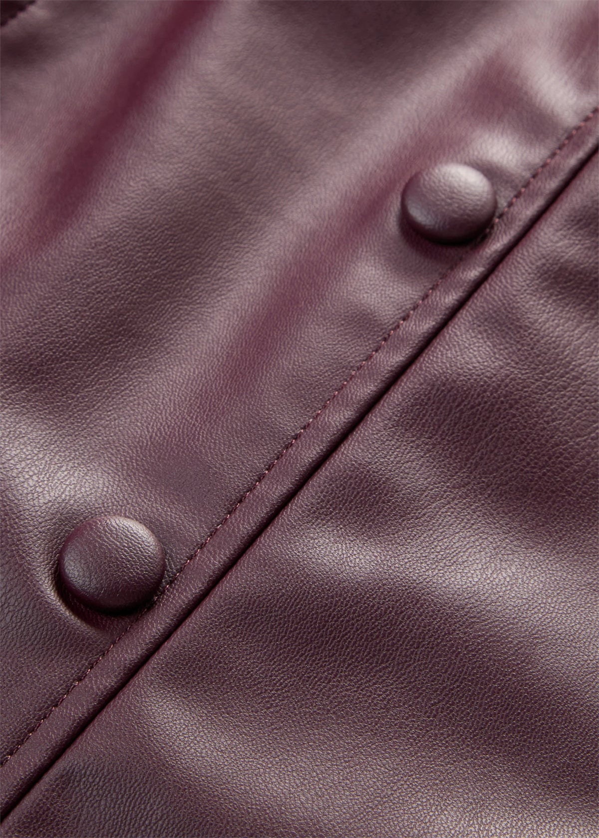 Women's Coated Mini Skirt in Burgundy, view 2