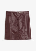 Women's Coated Mini Skirt in Burgundy, view 1