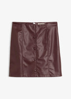 Women's Coated Mini Skirt in Burgundy, view 1