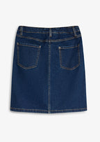 Girls' Mid Rise Stretch Denim Skirt in Blue Denim, view 2
