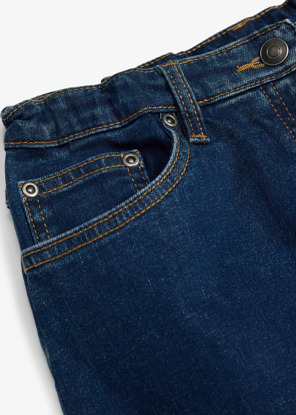 Girls' Mid Rise Stretch Denim Skirt in Blue Denim, view 3