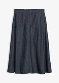 Women's Denim Skirt in Deep Blue Raw Denim, view 1