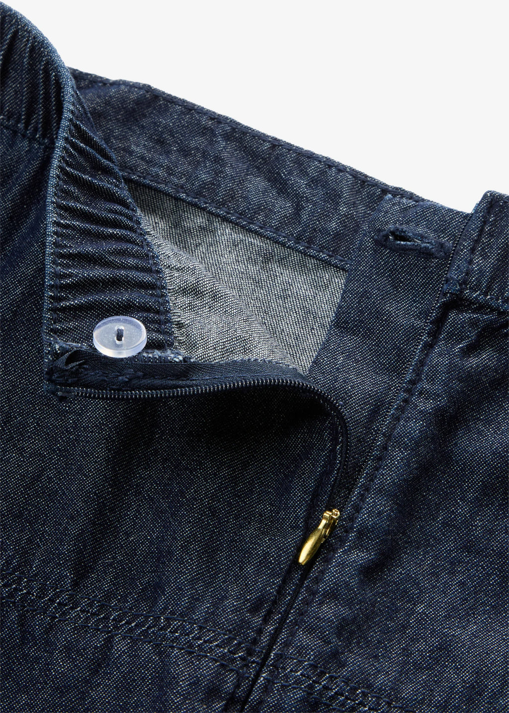Women's Denim Skirt in Deep Blue Raw Denim, view 2