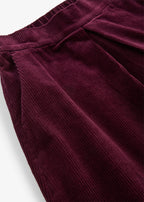 Women's Stretch Cotton Corduroy Skirt in Burgundy, view 2