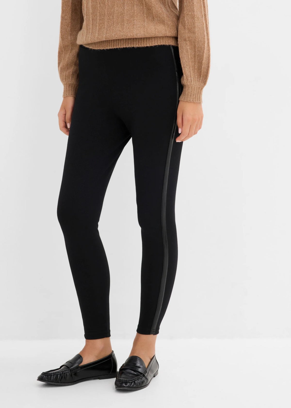 Women's Ponte Leggings in Black, view 3