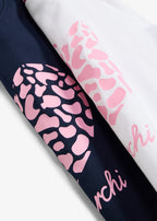 Girls' Lurchi Soft Cotton Long Sleeve Tops, Pack of 2 in Dark Blue and White Print, view 3