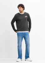 Men's Long Sleeve Tops, Pack of 2 in Dark Blue and Heather Anthracite, view 4