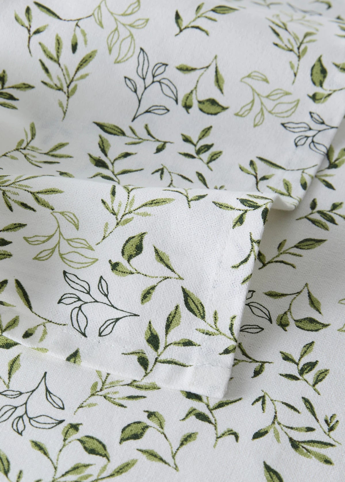 Cotton Dish Towels, Pack of 2 in White and Dark Green, view 3