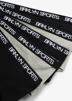 Girls' Soft Cotton Briefs, Pack of 5 in Light Heather Gray and Black, view 3