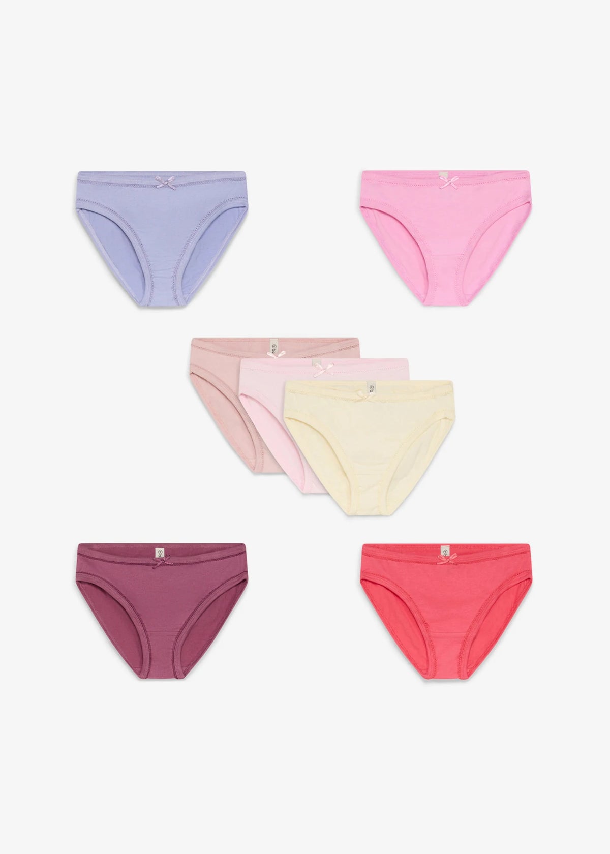 Girls' Soft Cotton Briefs, Pack of 7 in Cream, Light Lavender and Pink, view 4