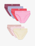 Girls' Soft Cotton Briefs, Pack of 7 in Cream, Light Lavender and Pink, view 1
