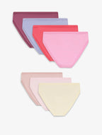 Girls' Soft Cotton Briefs, Pack of 7 in Cream, Light Lavender and Pink, view 2