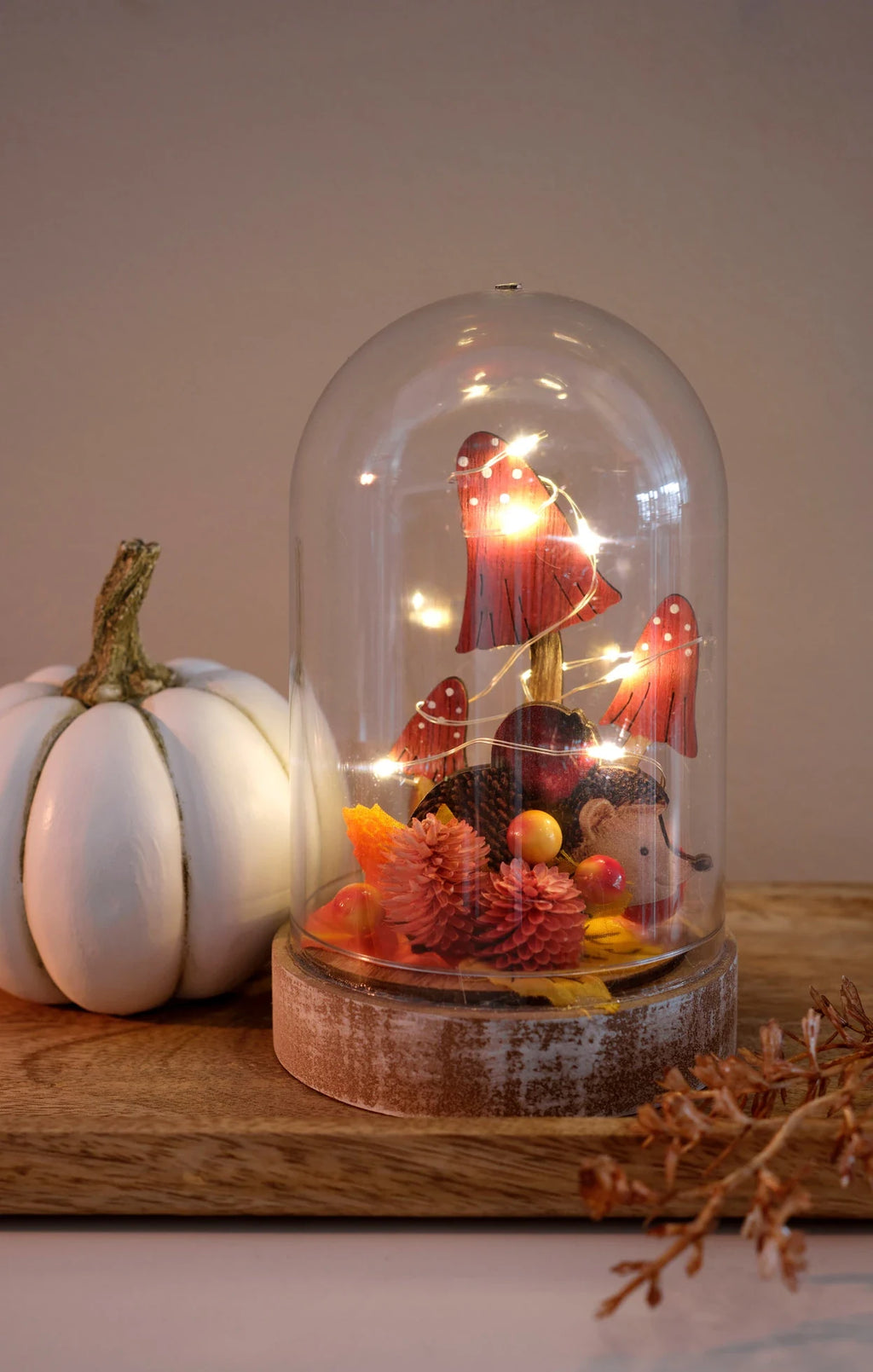 LED Mushroom Decoration in Red and Natural, view 2