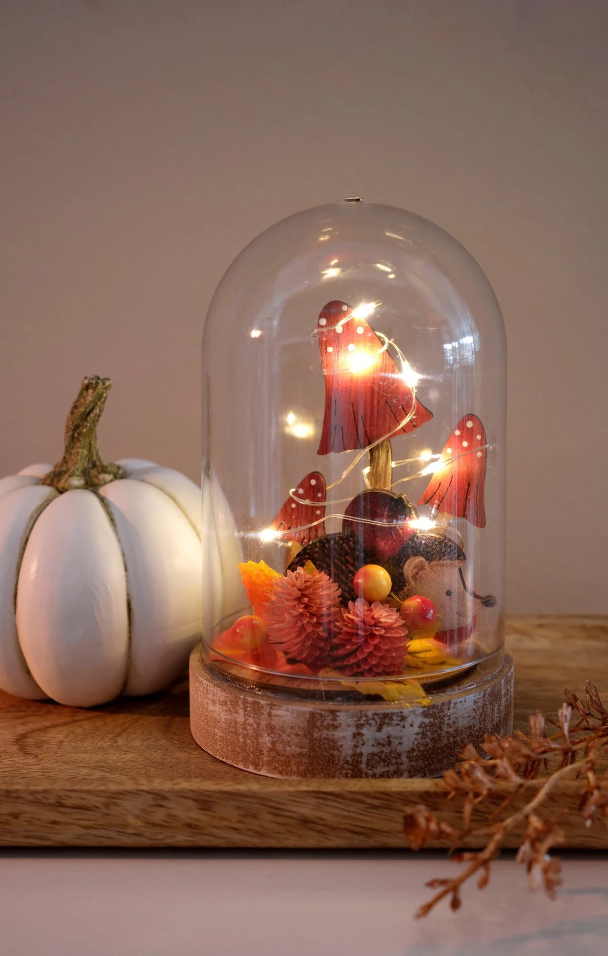 LED Mushroom Decoration in Red and Natural, view 2