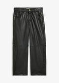 Women's Coated Barrel Pants in Black, view 1