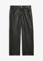 Women's Coated Barrel Pants in Black, view 1