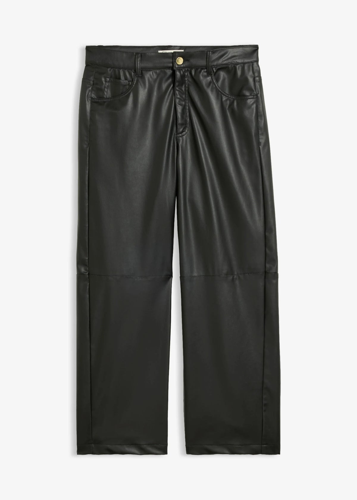 Women's Coated Barrel Pants in Black, view 1