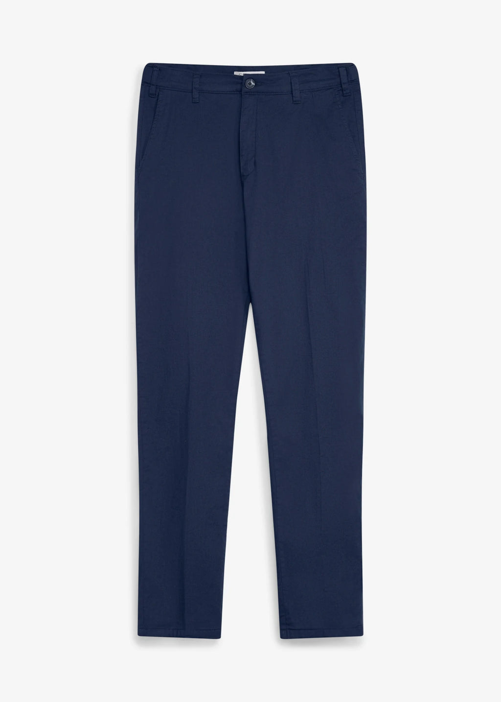 Men's Warm-Lined Straight Chinos with Adjustable Waist in Dark Blue and Muted Blue, view 1