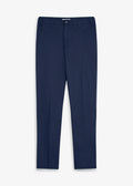 Men's Warm-Lined Straight Chinos with Adjustable Waist in Dark Blue and Muted Blue, view 1