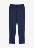 Men's Warm-Lined Straight Chinos with Adjustable Waist in Dark Blue and Muted Blue, view 1